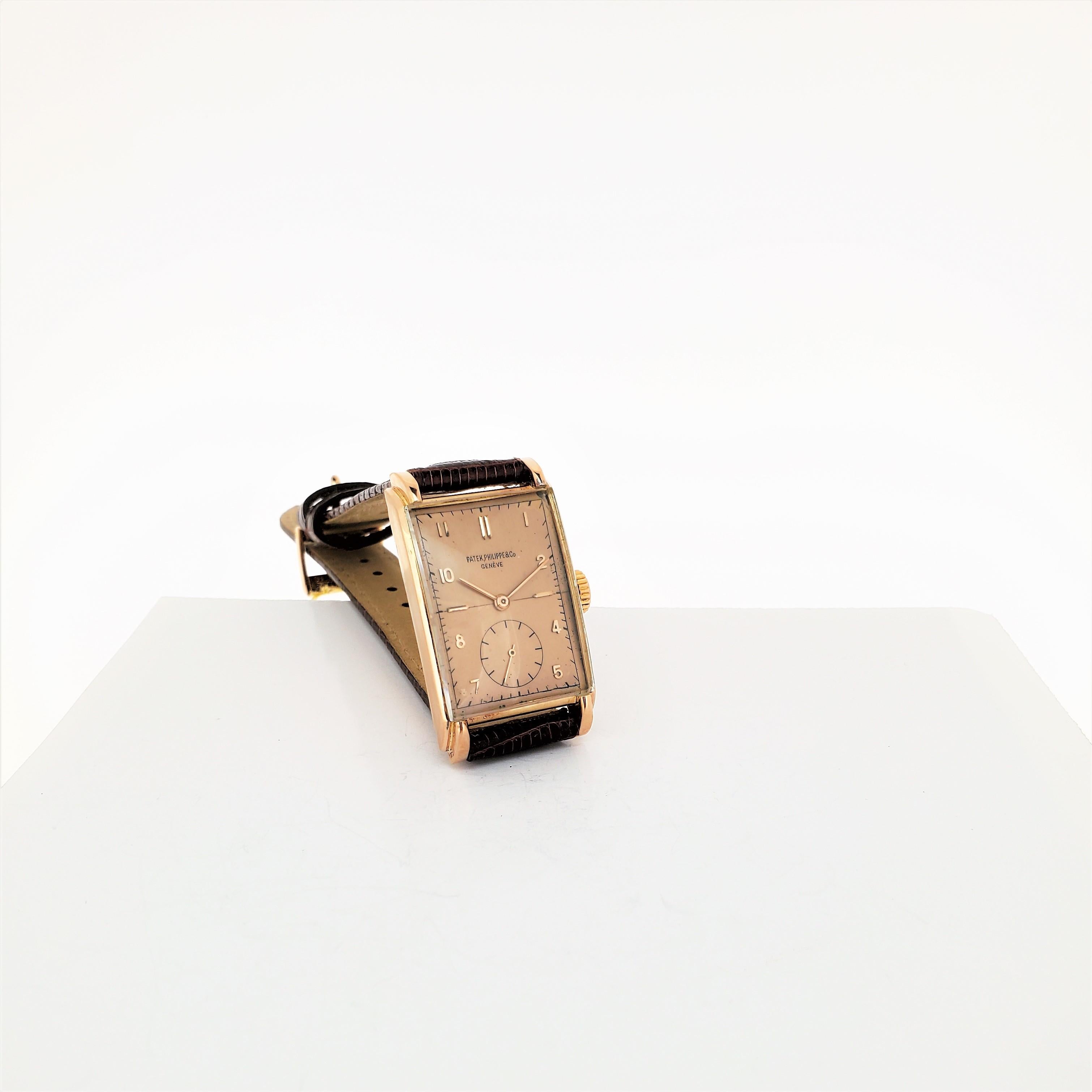 Patek Philippe 1559R, Roségold, Original-Zertifikat nicht poliert, um 1947 11