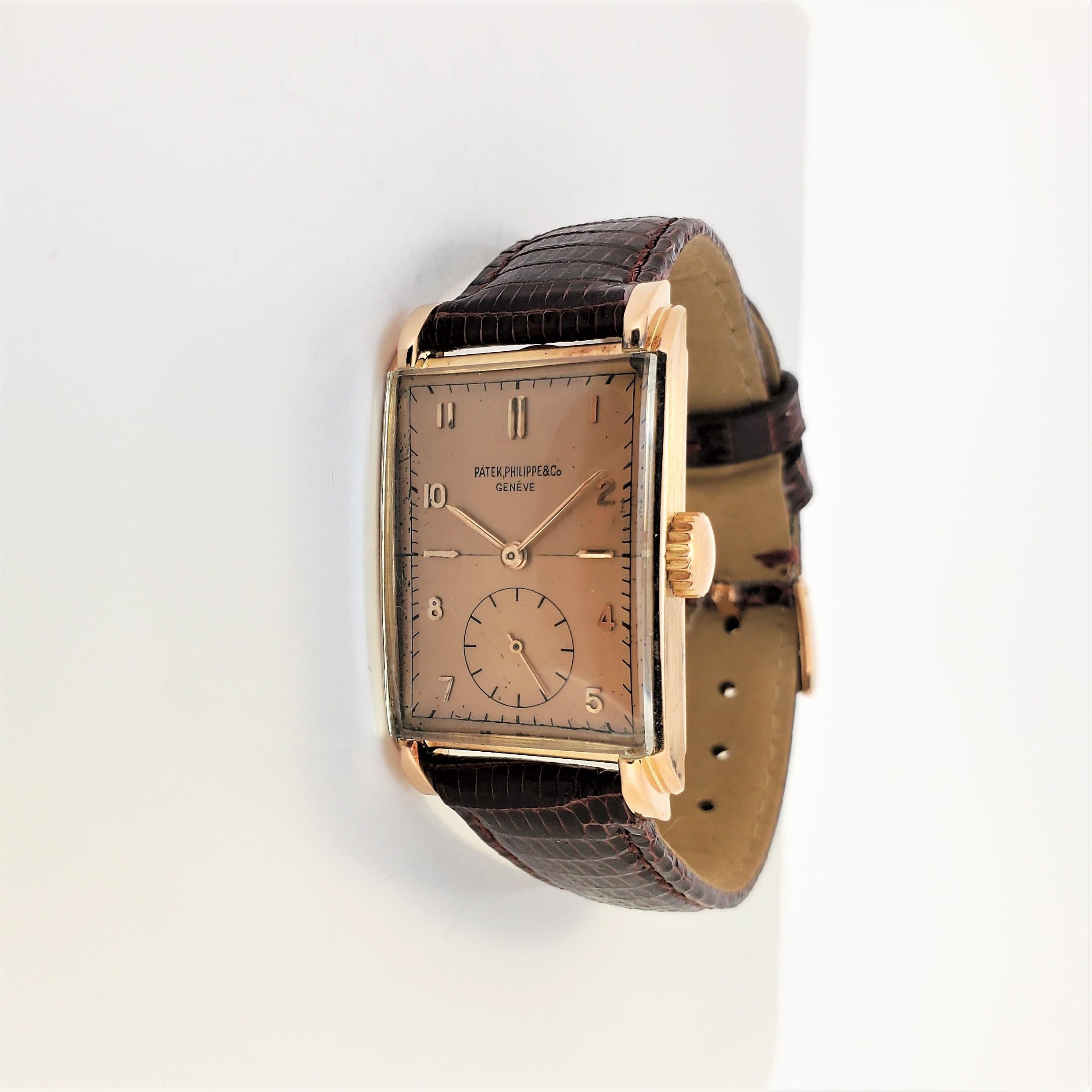 Patek Philippe 1559R, Rose Gold, Original Certificate Not Polished, Circa 1947 For Sale 11