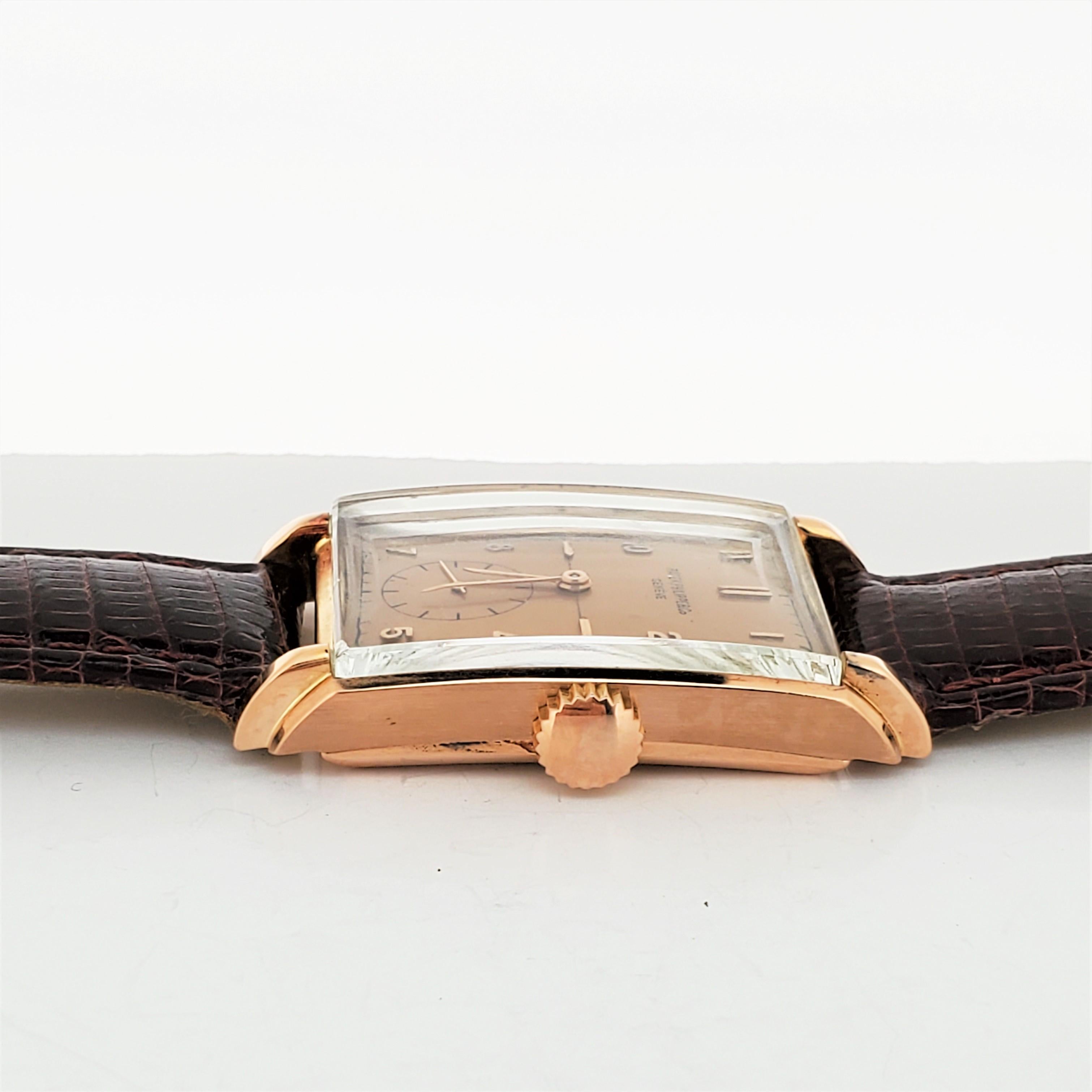 Patek Philippe 1559R, Roségold, Original-Zertifikat nicht poliert, um 1947 im Zustand „Hervorragend“ in Santa Monica, CA