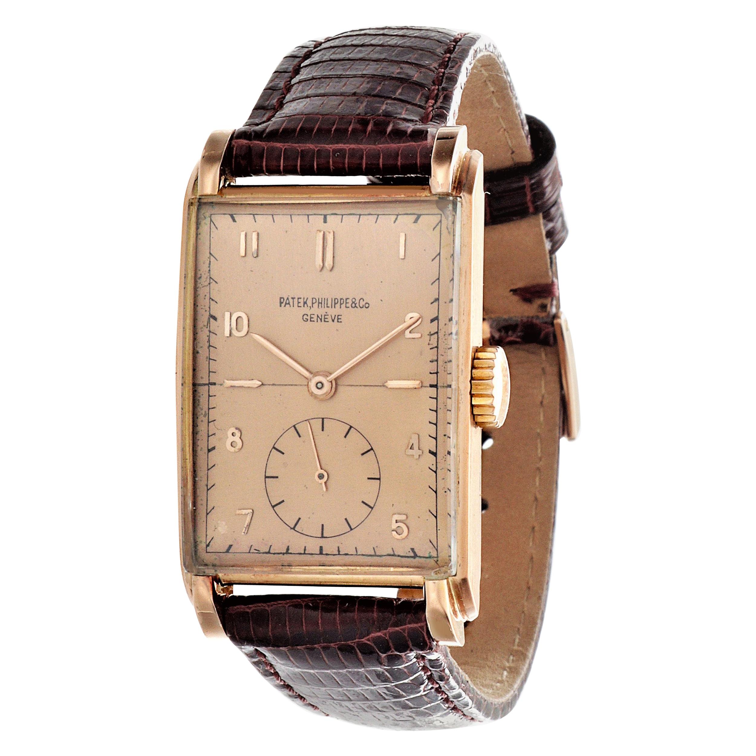 Patek Philippe 1559R, Roségold, Original-Zertifikat nicht poliert, um 1947