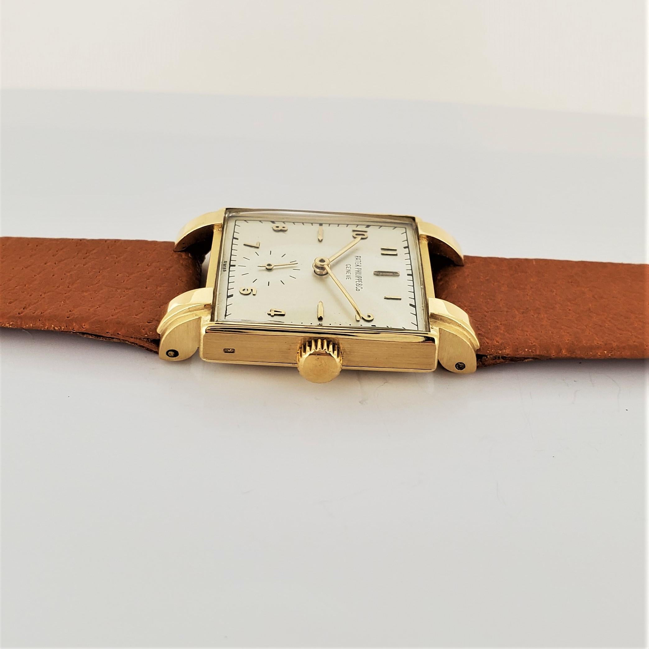 Quadratische Uhr von Patek Philippe, 1566J im Angebot 7