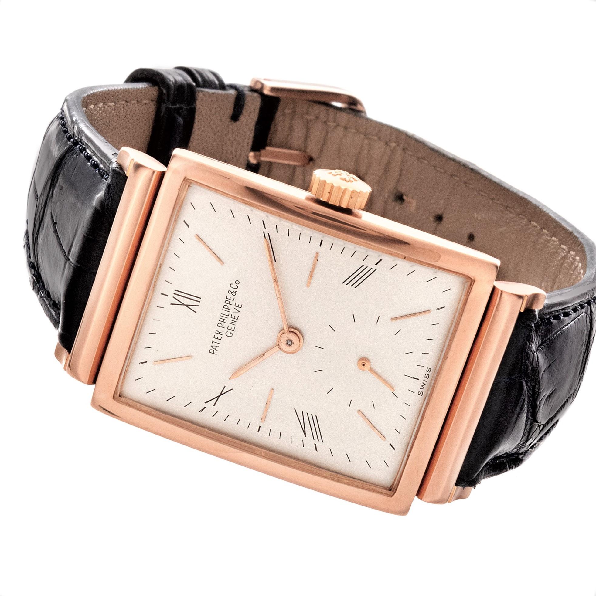 Patek Philippe 1577R Rectangular Rose Gold Watch Circa 1949 3