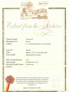 Patek Philippe 1579J Chronograph Watch, circa 1952