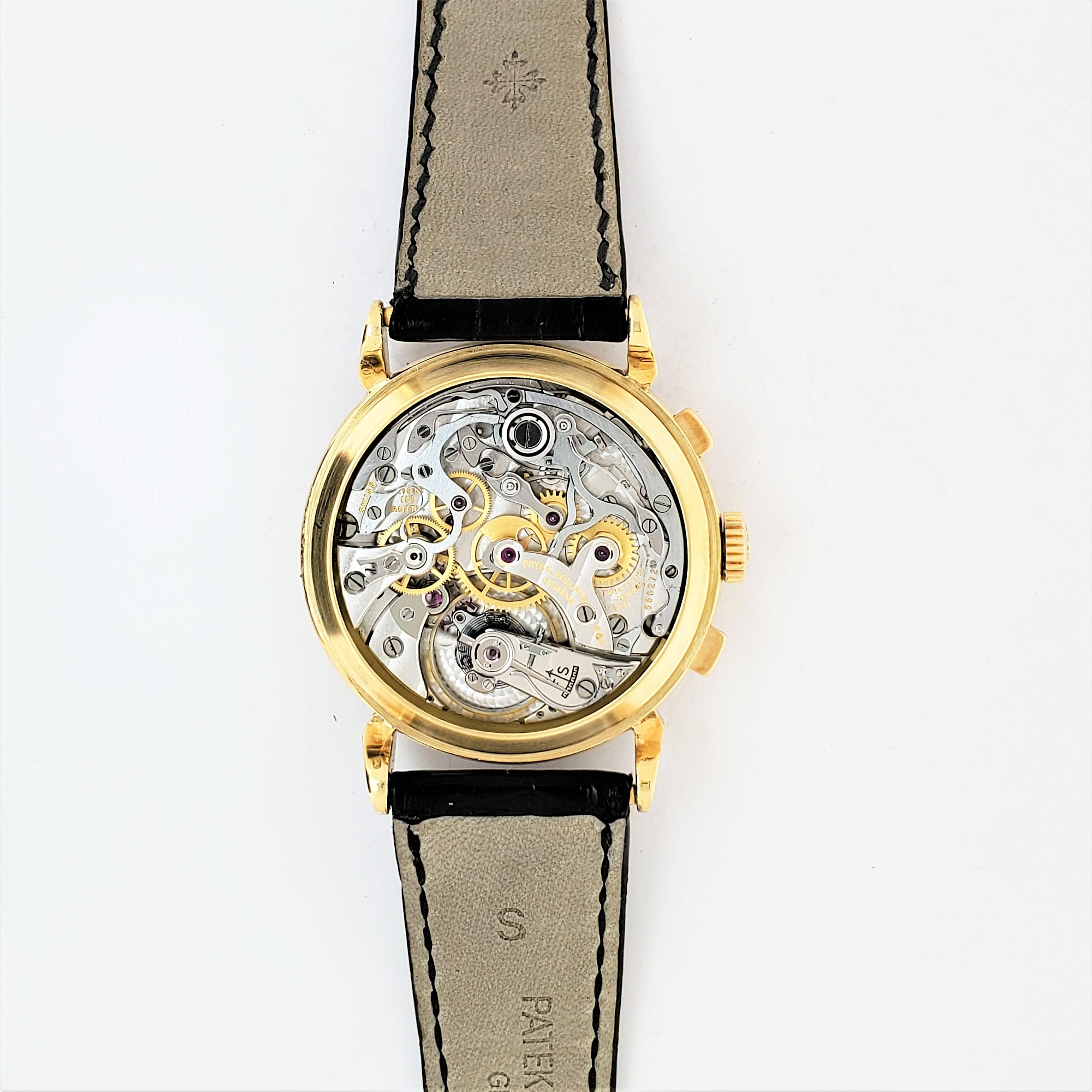 Patek Philippe 1579J Chronograph Uhr:: um 1952 im Zustand „Hervorragend“ in Santa Monica, CA
