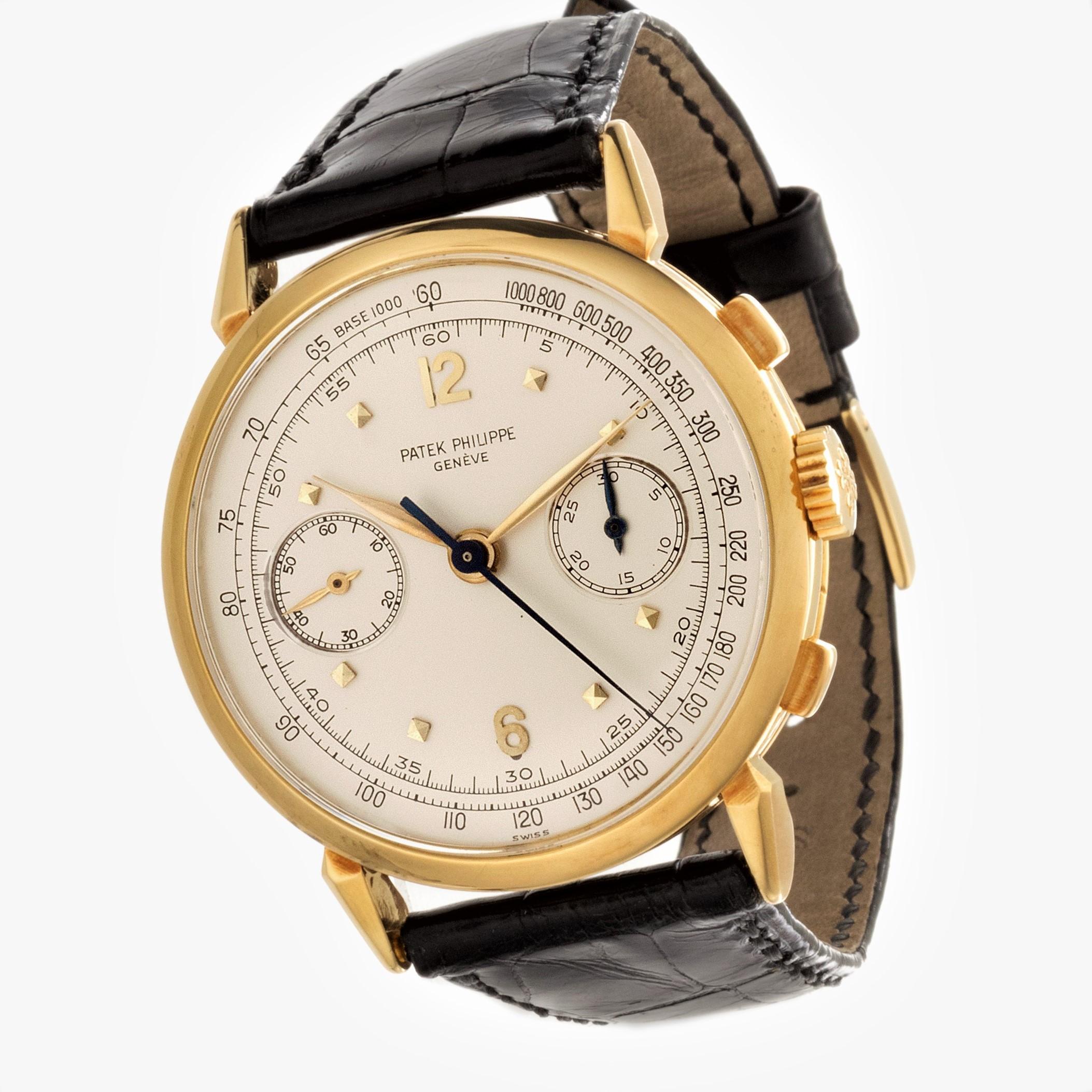 Patek Philippe 1579J Chronograph Watch, circa 1952 In Excellent Condition In Santa Monica, CA