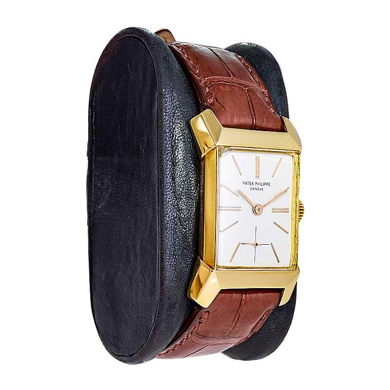 Patek Philippe Montre en or 18 carats de style Art déco avec document d'archives en vente 2