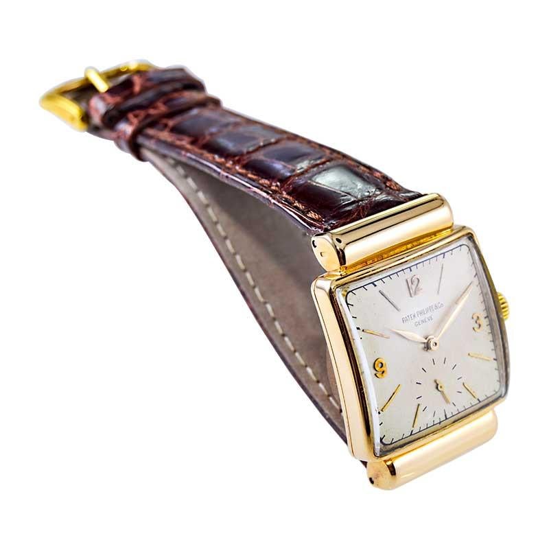 Patek Philippe 18 Karat Gold Art Deco Styled Wristwatch with Archival Document 5