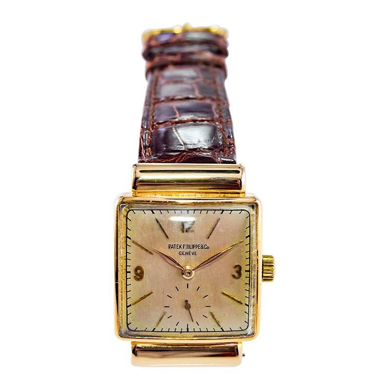 Patek Philippe 18 Karat Gold Art Deco Styled Wristwatch with Archival Document 6