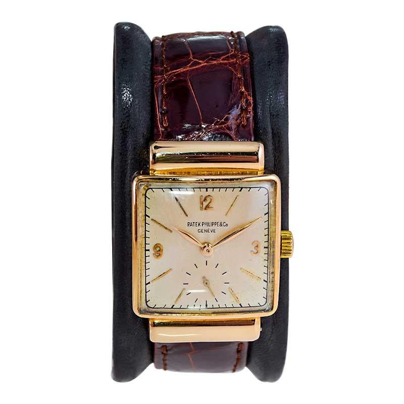 Patek Philippe 18 Karat Gold Art Deco Styled Wristwatch with Archival Document 2