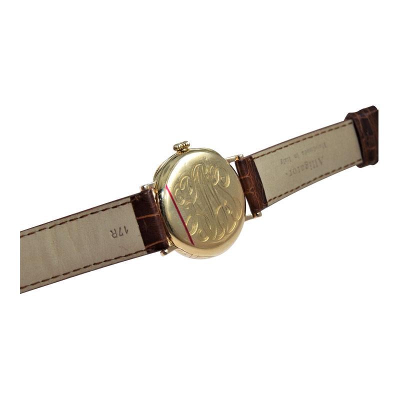 Patek Philippe 18 Karat Gold Art Deco Wristwatch with Enamel Dial, circa 1920 2