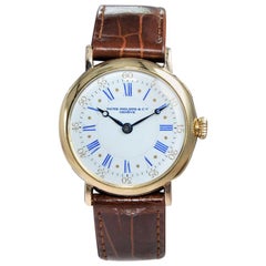 Antique Patek Philippe 18 Karat Gold Art Deco Wristwatch with Enamel Dial, circa 1920