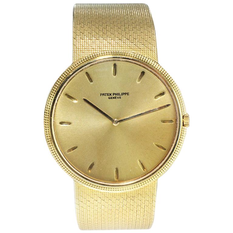 Patek Philippe 18 Karat Gold Automatic Winding Bracelet Dress Watch From 1971