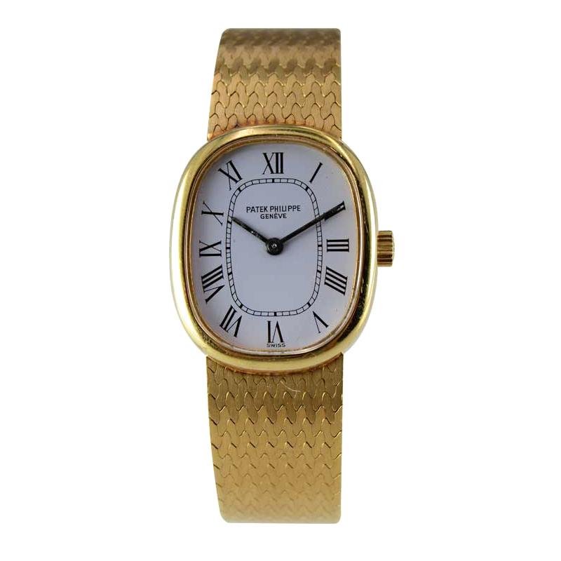 Patek Philippe 18 Karat Gold Bracelet Watch with Original Dial, circa 1970s