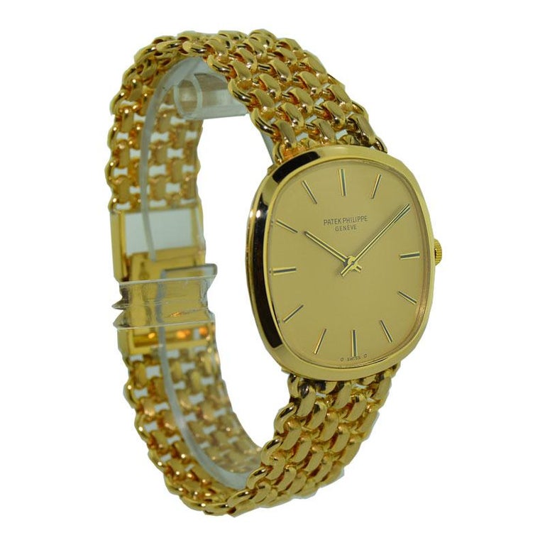 Patek Philippe 18 Karat Gold Handmade Watch with Original Gold Link ...