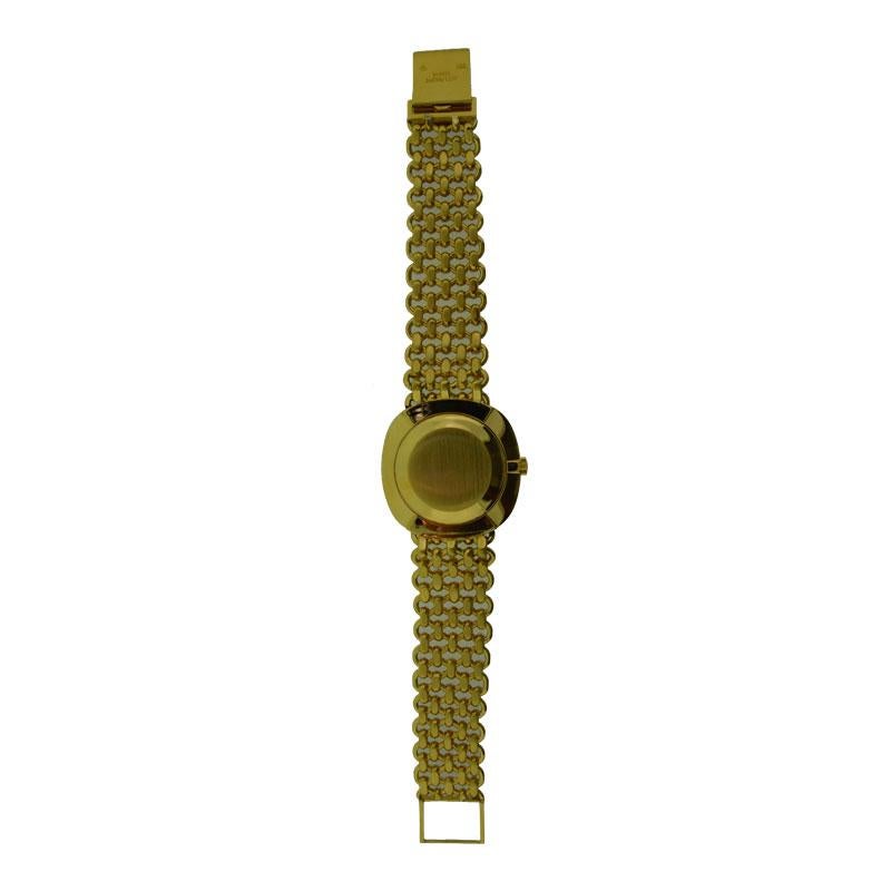 Patek Philippe 18 Karat Gold Handmade Watch with Original Gold Link Bracelet 4