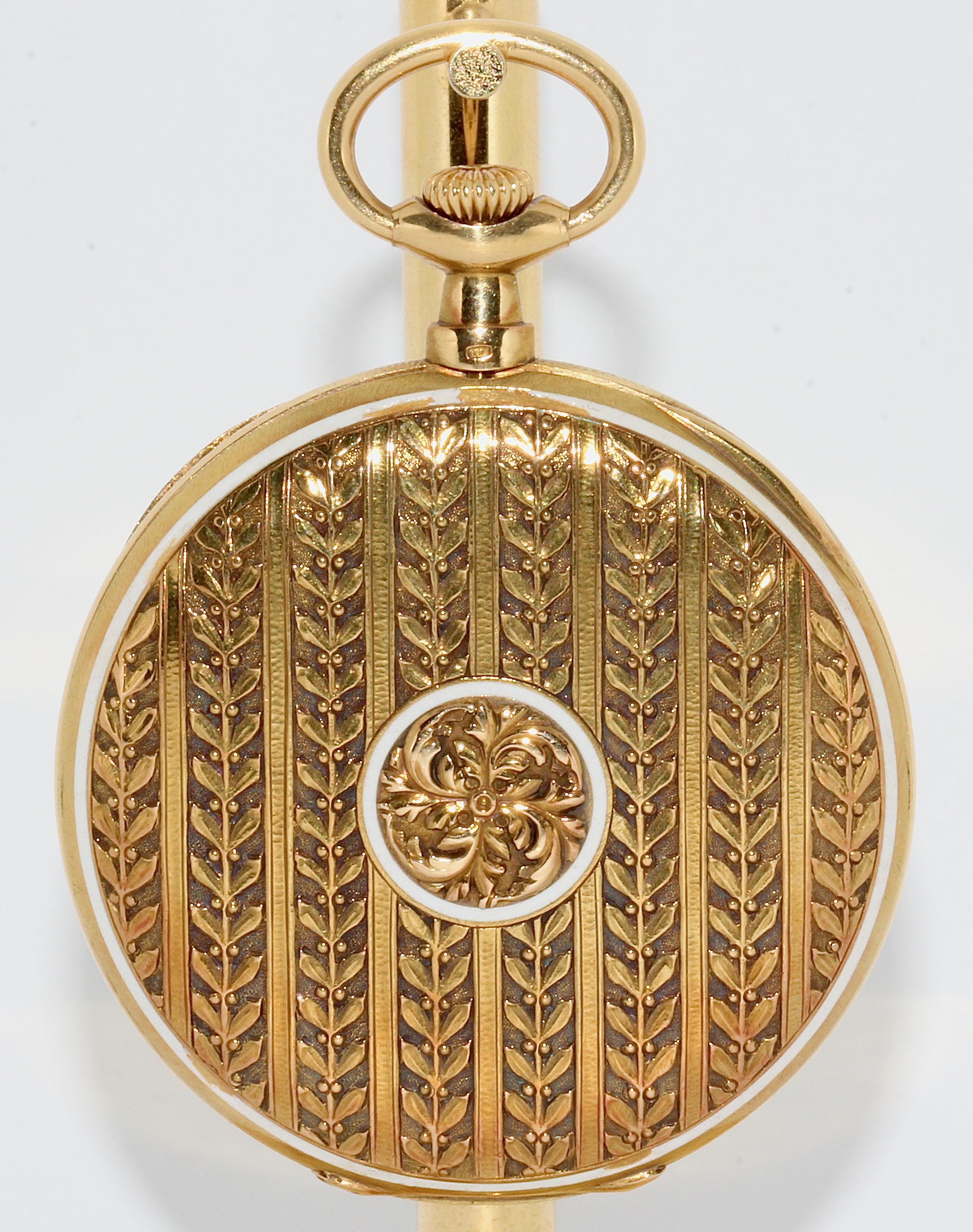 Taschenuhr aus 18 Karat Gold mit Pomp und Emaille von Patek Philippe Herren im Angebot
