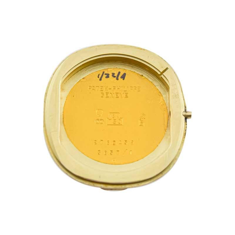 Patek Philippe 18 Karat Gold Quarz-Uhr in hochwertigem Zustand, neu, 1990er Jahre im Angebot 12