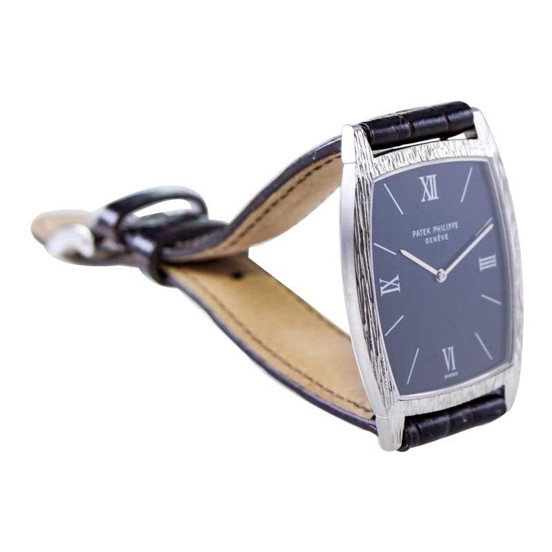 Patek Philippe 18 Karat Gold Tonneau Shape Wristwatch, circa 1971 or 1972 For Sale 1
