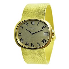 Patek Philippe 18 Karat Gold Watch with Original Gold Mesh Bracelet, circa 1970s