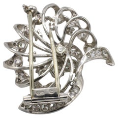 Patek Philippe 18 Karat White Gold Natural Diamond Brooch Pin