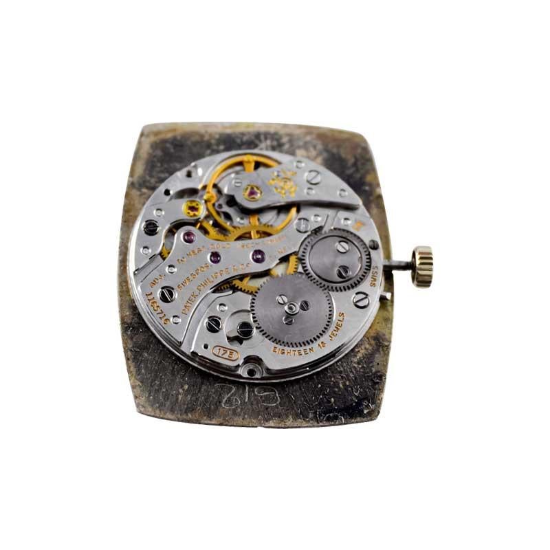 Patek Philippe 18 Karat White Gold Tonneau Shape Wristwatch with Carved Bezel 12