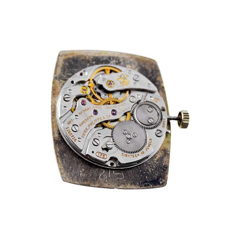 Patek Philippe 18 Karat White Gold Tonneau Shape Wristwatch with Carved Bezel 13