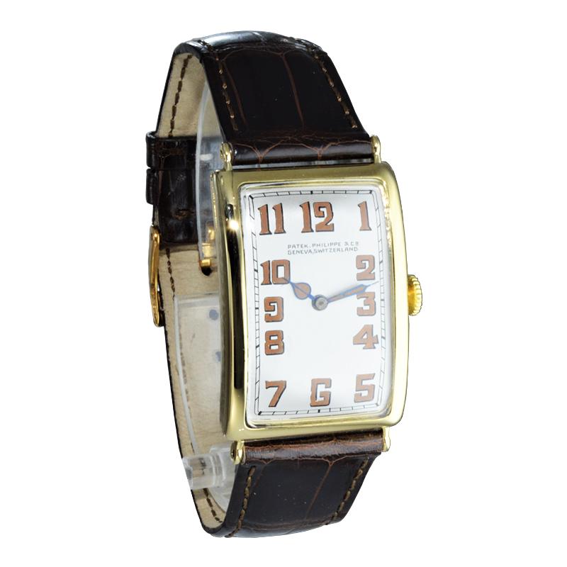 FACTORY / HOUSE:
STYLE / REFERENCE: Gondolo
METAL / MATERIAL: 18kt
CIRCA / YEAR: 1907 Production / Sold in 1927
DIMENSIONS / SIZE: 44mm x 26mm
MOVEMENT / CALIBER: Manual Winding / 18 Jewels 
DIAL / HANDS: Silvered with Kiln Fired Enamel Printing /