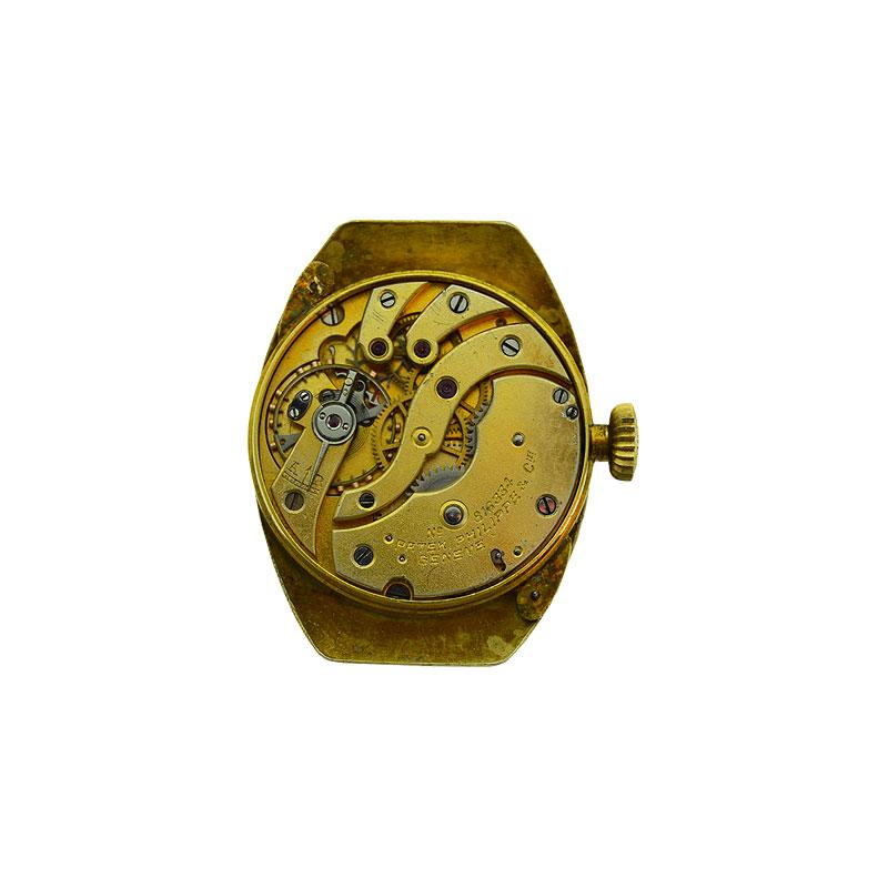 Patek Philippe 18 Karat Yellow Gold Art Deco Gondolo Watch, circa 1920s 5