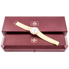 Retro Patek Philippe 18 Karat Yellow Gold Calatrava Men's Quartz Watch with Box 3954