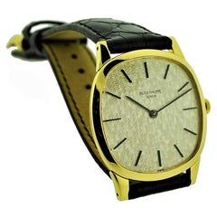 Patek Philippe 18 Karat Yellow Gold Cushion Shaped Watch, circa 1960s
