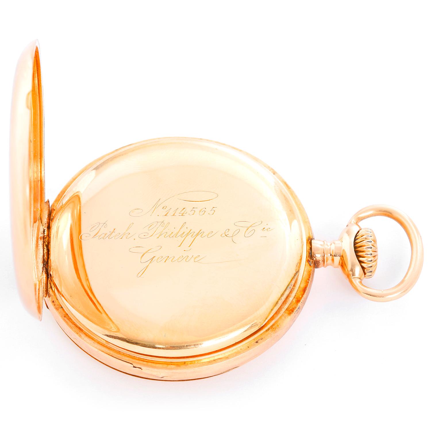 Women's or Men's Patek Philippe 18 Karat Yellow Gold Hinge Pocket Watch