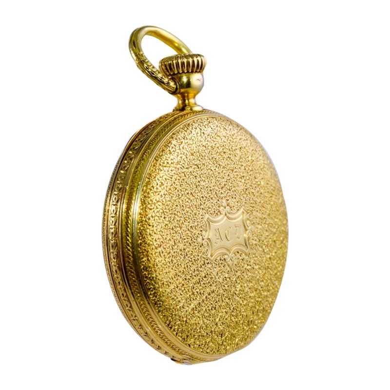Patek Philippe 18 Karat Yellow Gold Hunters Case Pendant Watch, circa 1860s 6