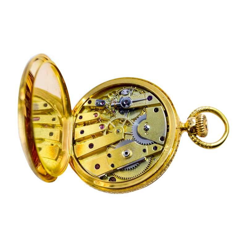 Patek Philippe 18 Karat Yellow Gold Hunters Case Pendant Watch, circa 1860s 7