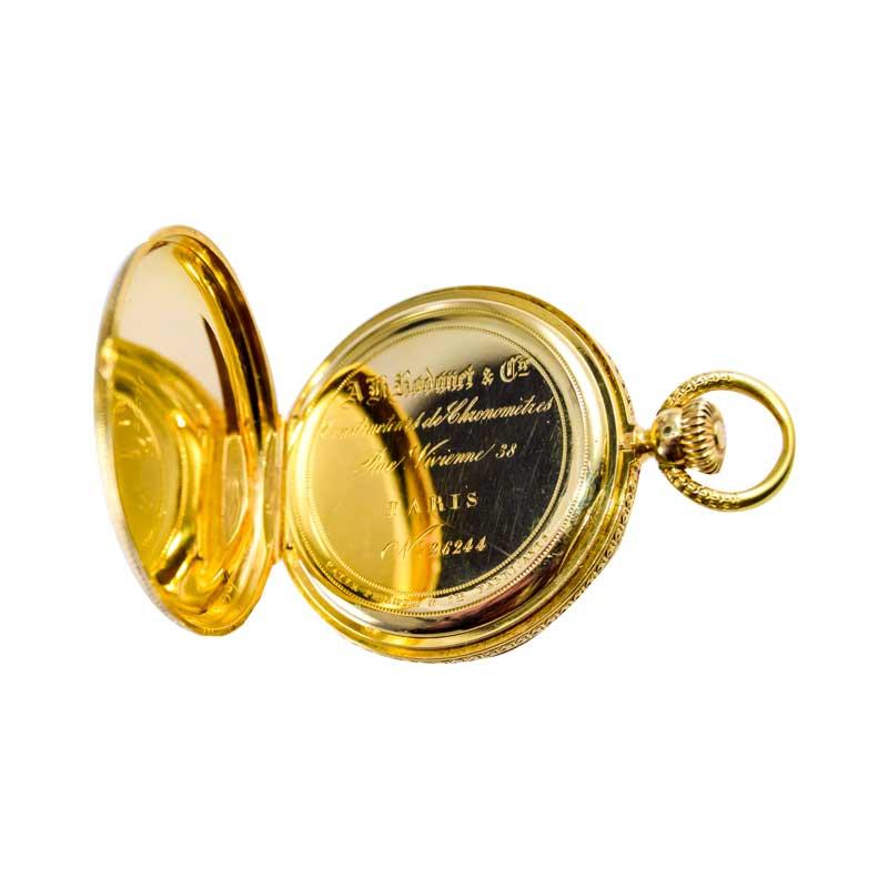 Patek Philippe 18 Karat Yellow Gold Hunters Case Pendant Watch, circa 1860s 9