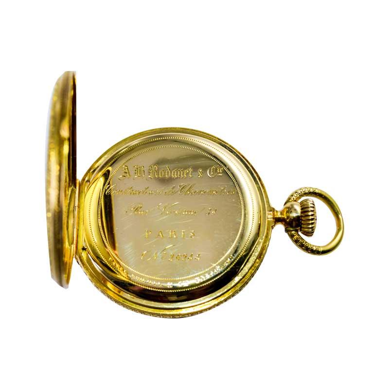 Patek Philippe 18 Karat Yellow Gold Hunters Case Pendant Watch, circa 1860s 10