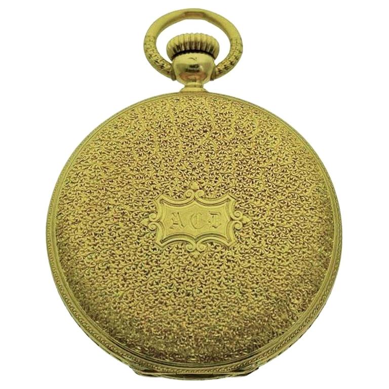 Systeme Glashutte by Lange 14 Karat Yellow Gold Hunters Case Pocket