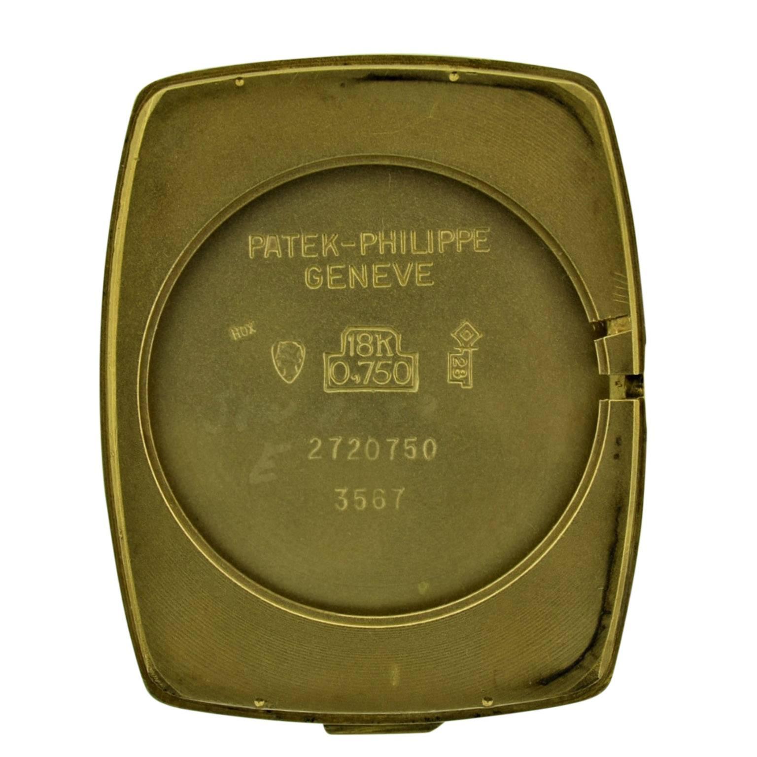 Patek Philippe 18 Karat Yellow Gold Oval Shaped Watch with Original Dial 5