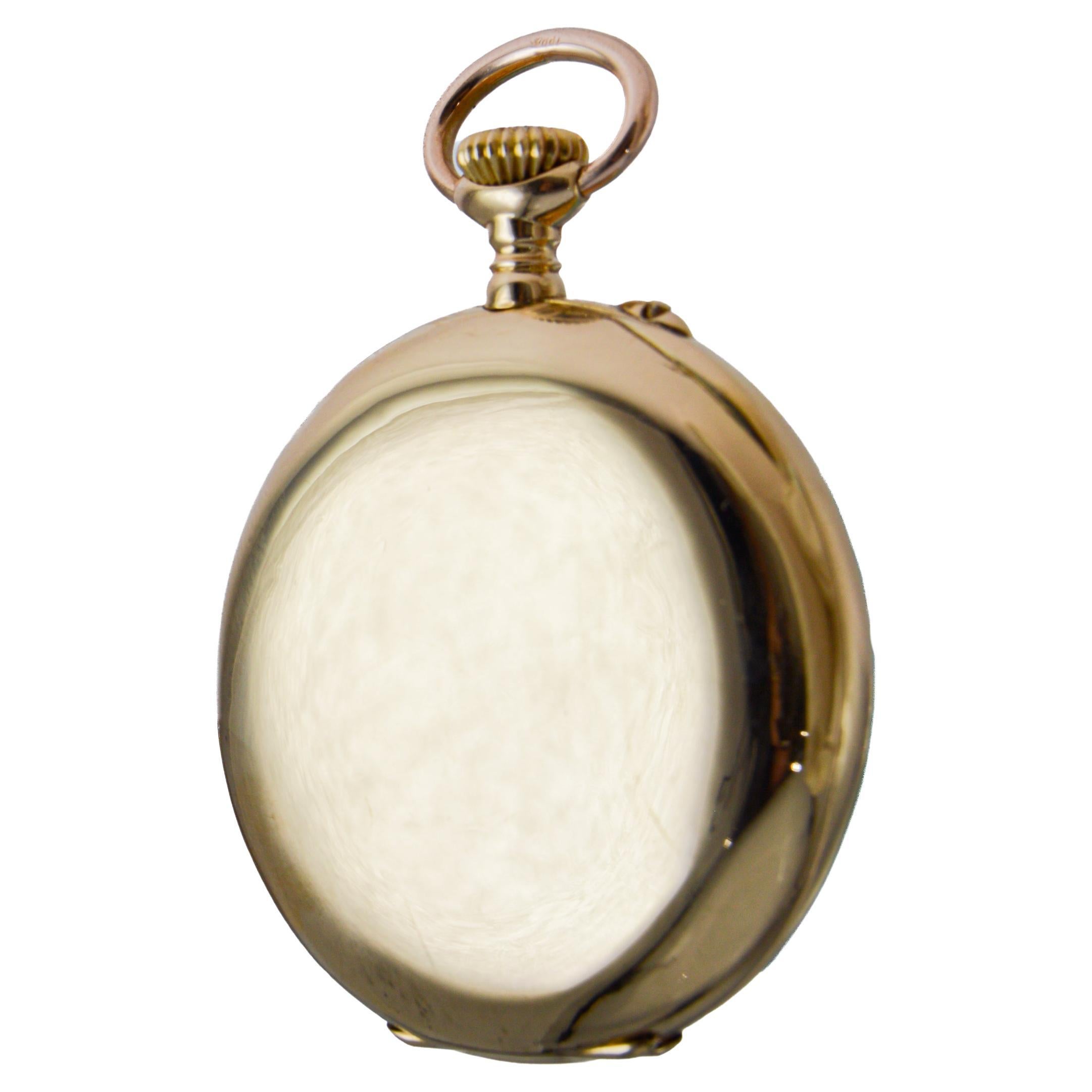 Patek Philippe Montre pendentif en or jaune 18 carats avec cadran en émail et archivage en vente 9