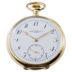 Patek Philippe 18 Karat Yellow Gold Pendant Watch with Enamel Dial and Archival