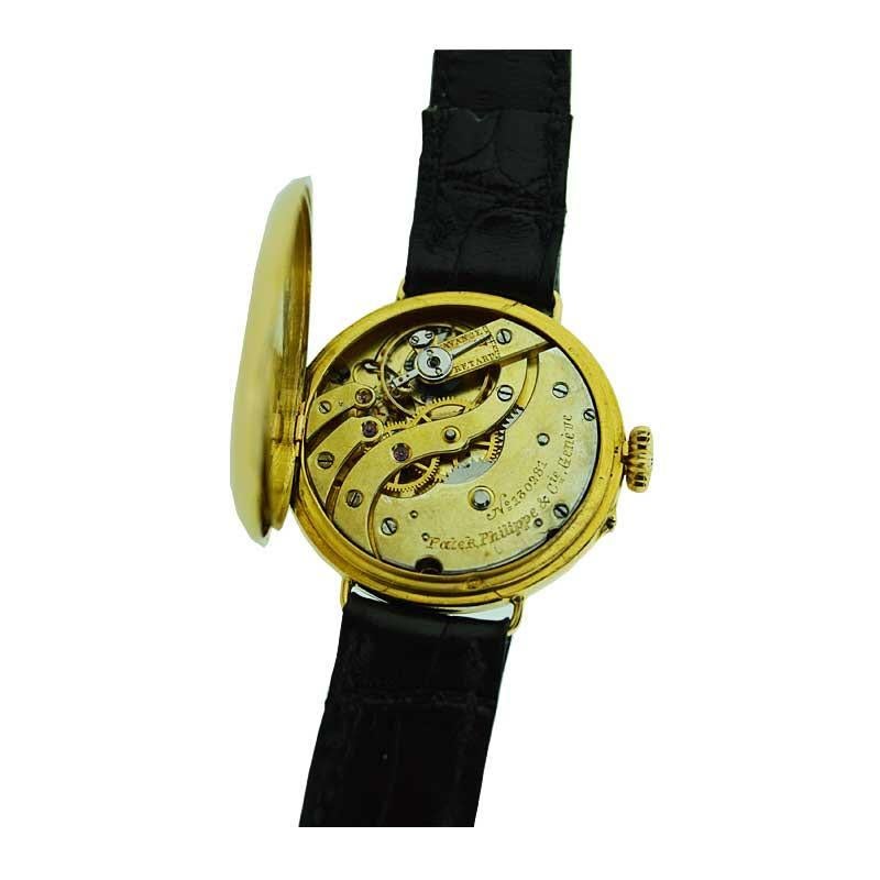 Patek Philippe 18 Karat Yellow Gold Pin Set Wristwatch, circa 1900s 4