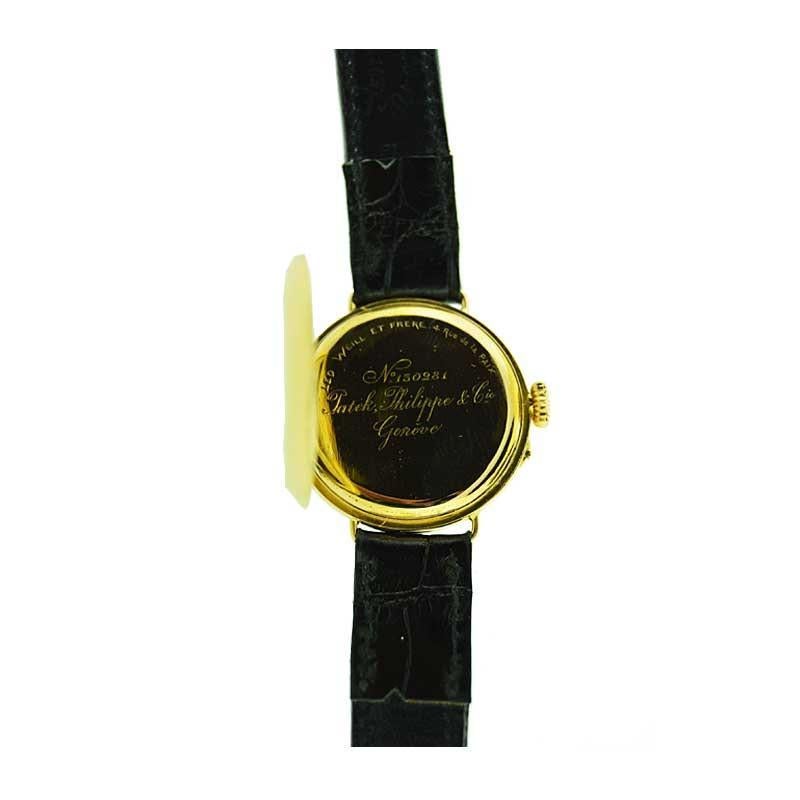 Patek Philippe 18 Karat Yellow Gold Pin Set Wristwatch, circa 1900s 1