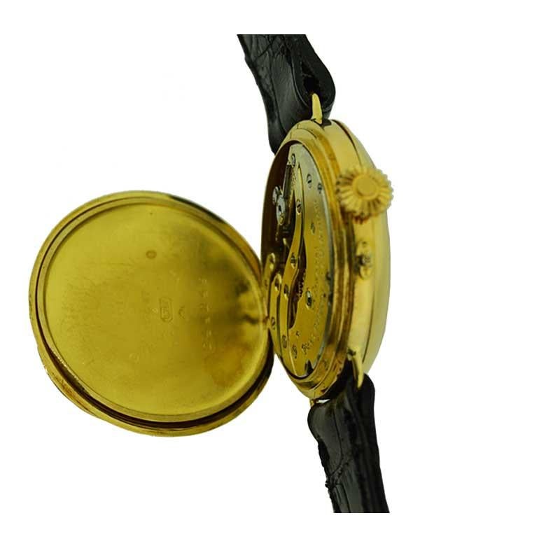 Patek Philippe 18 Karat Yellow Gold Pin Set Wristwatch, circa 1900s 3
