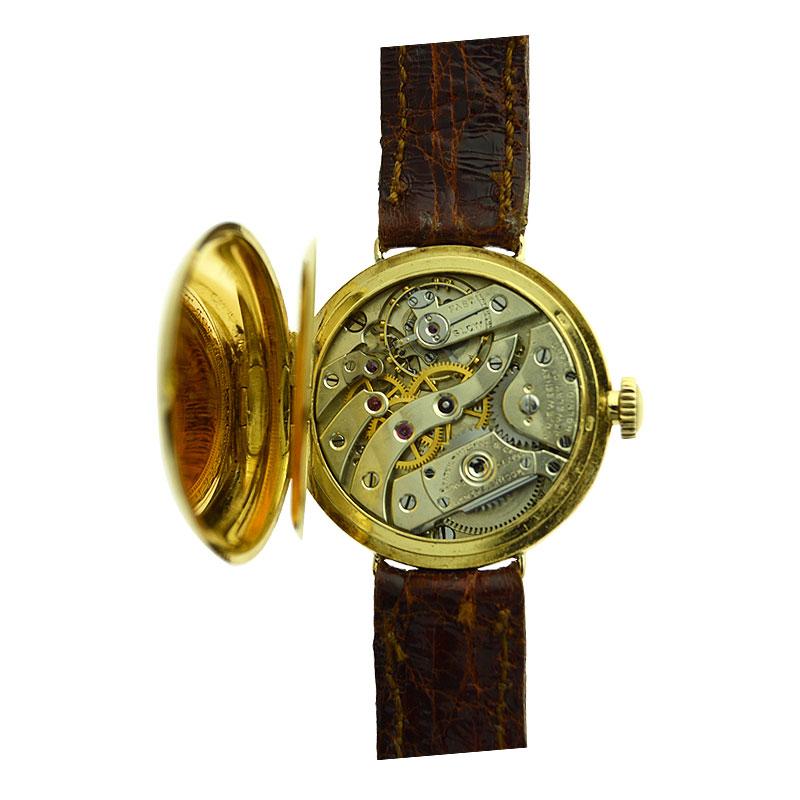 Patek Philippe 18 Karat Yellow Gold Wrist Watch, circa 1900s with Original Dial 5