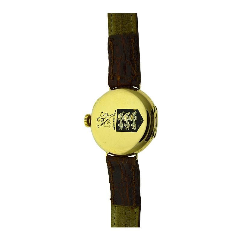 Patek Philippe 18 Karat Yellow Gold Wrist Watch, circa 1900s with Original Dial 3