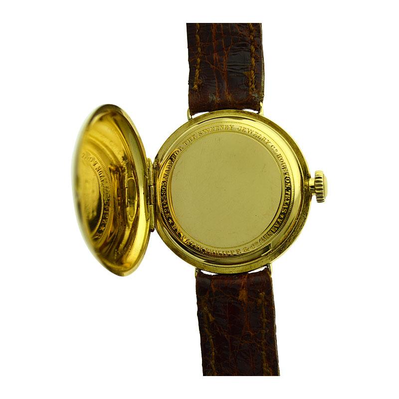 Patek Philippe 18 Karat Yellow Gold Wrist Watch, circa 1900s with Original Dial 4