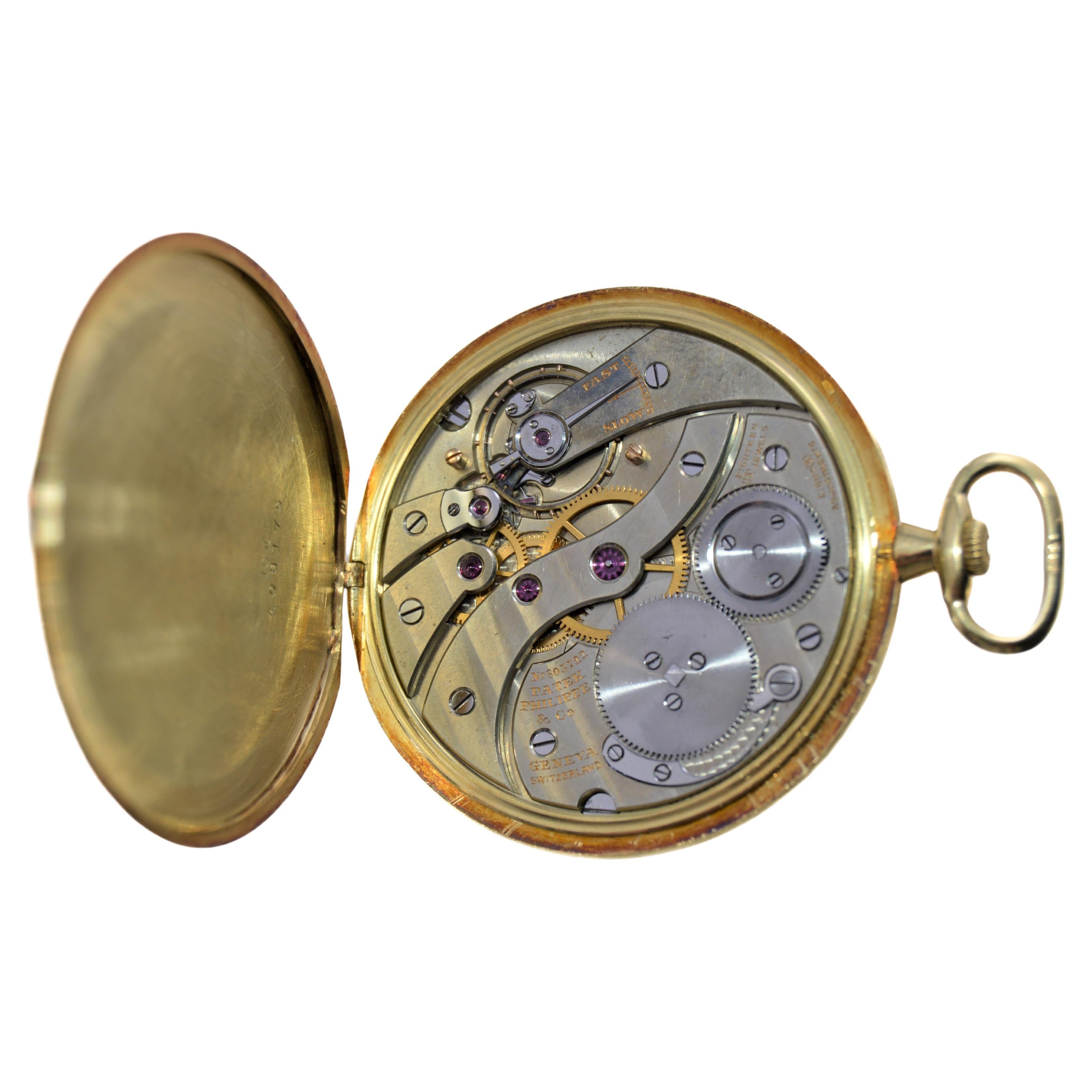 Patek Philippe 18 Kt Yellow Gold Ultra Thin Pocket Watch, Worlds Thinnest Watch For Sale 4