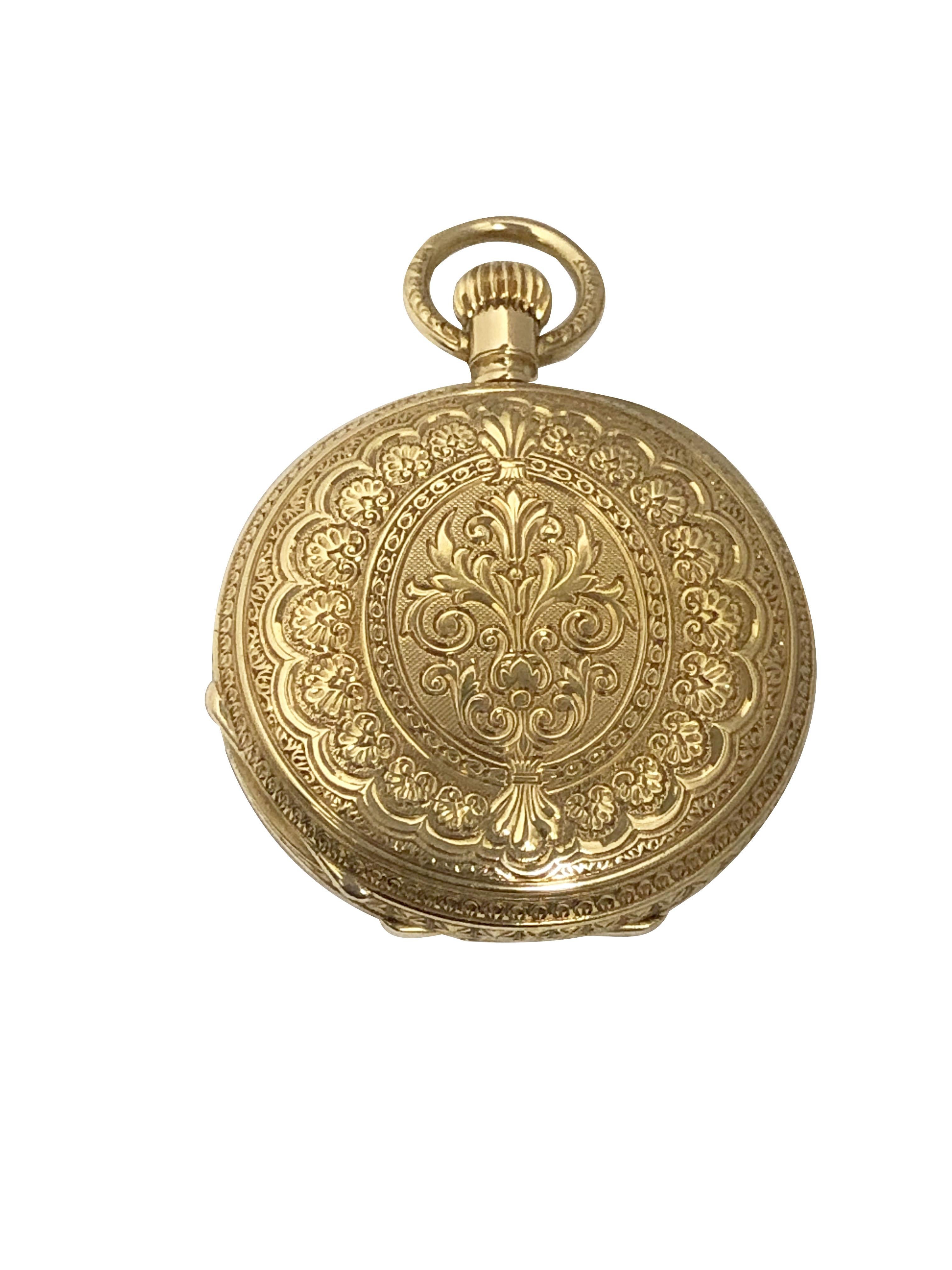 Patek Philippe 1883 Oro giallo cesellato a mano Orologio da tasca Scatola e documenti 4