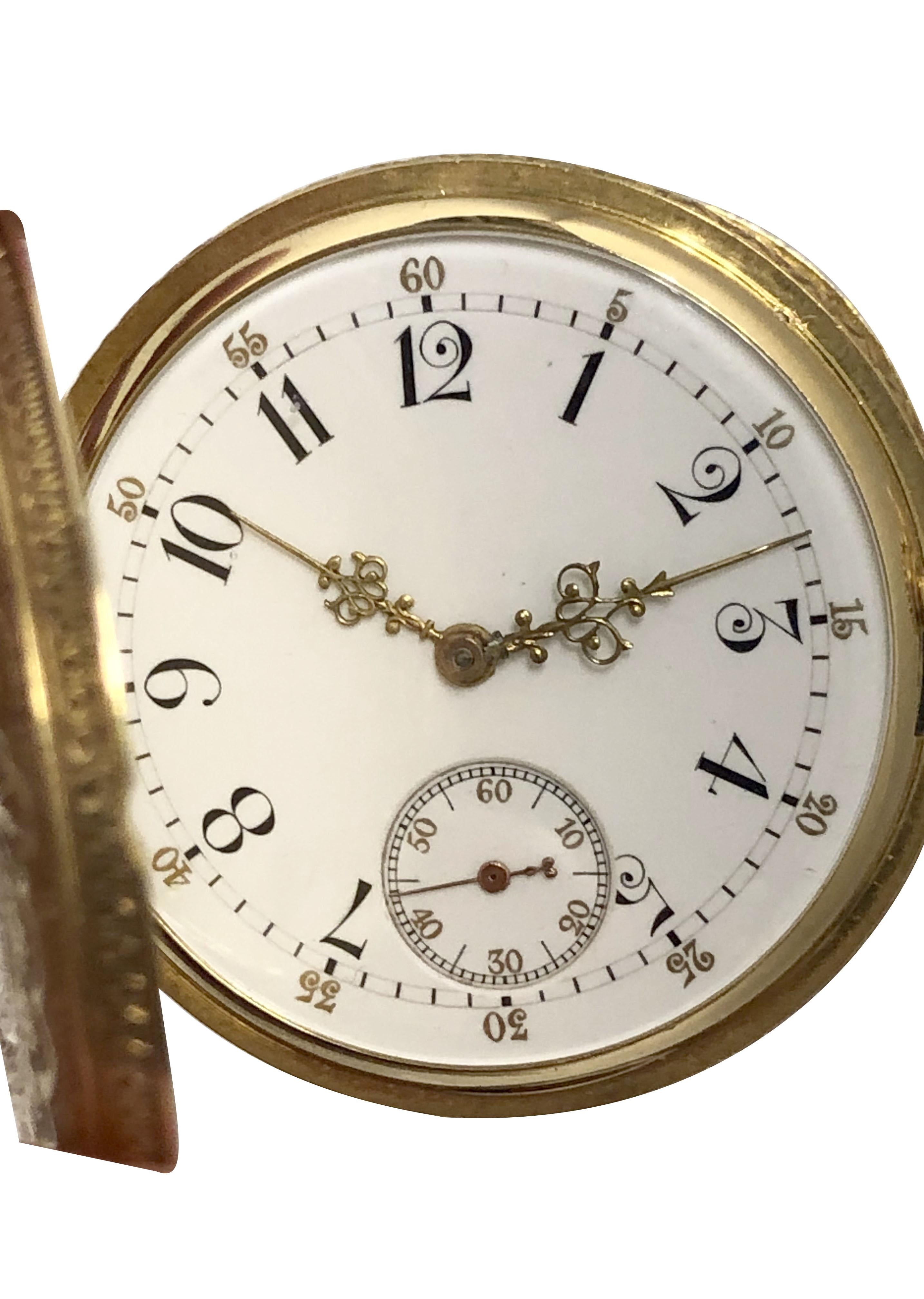 Patek Philippe 1883 Oro giallo cesellato a mano Orologio da tasca Scatola e documenti In condizioni ottime a Chicago, IL
