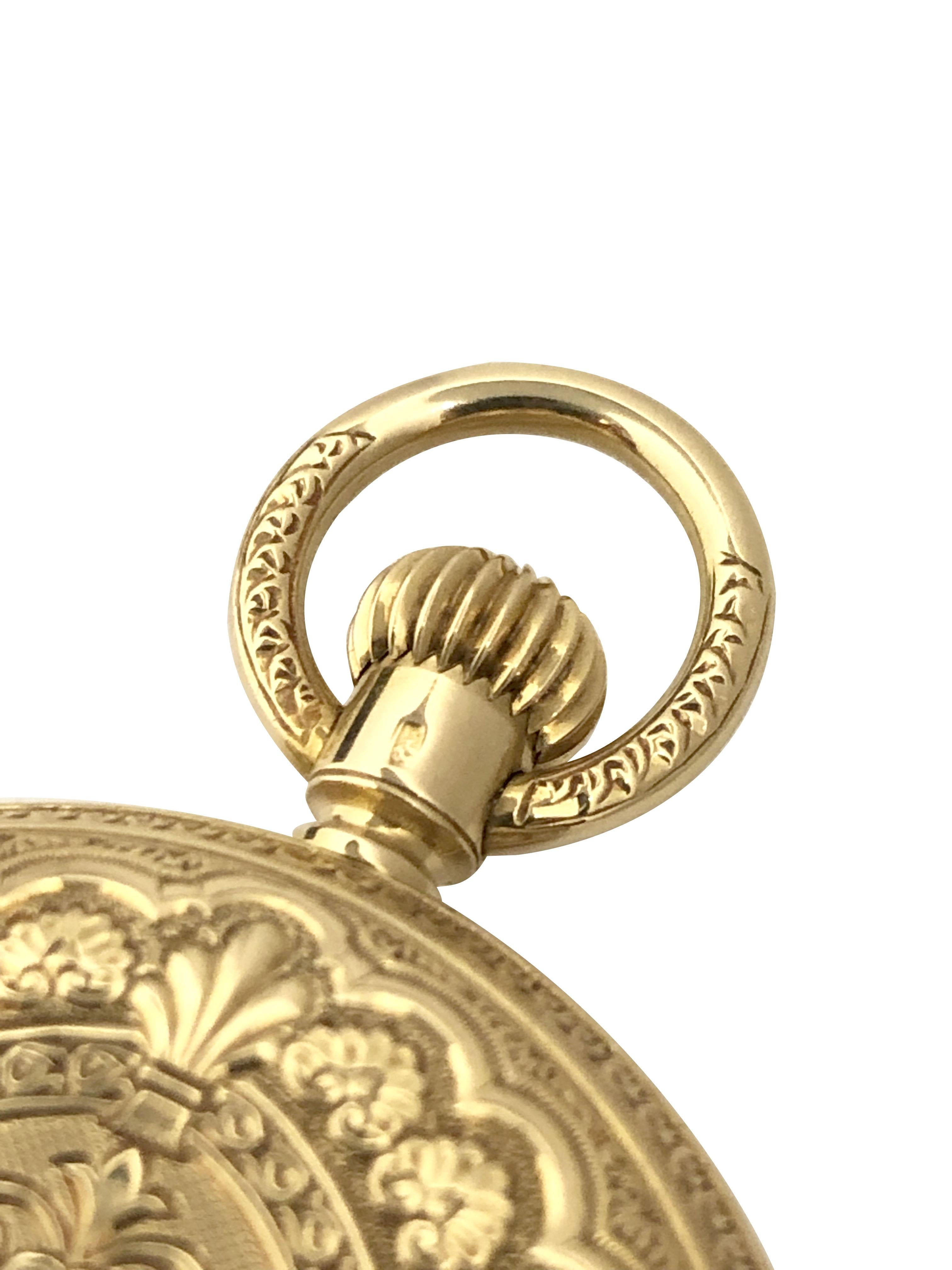 Patek Philippe 1883 Oro giallo cesellato a mano Orologio da tasca Scatola e documenti 2