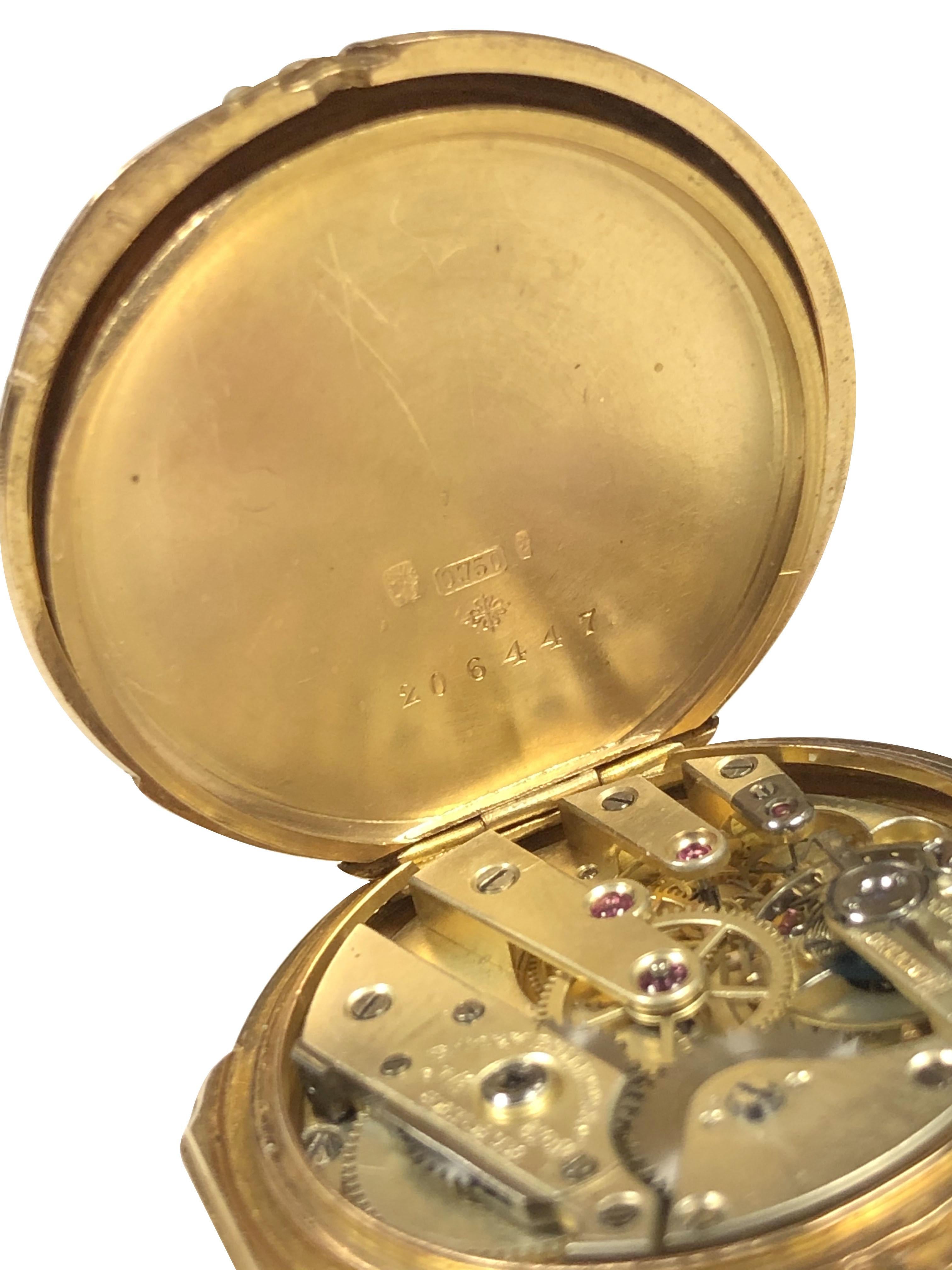 Women's Patek Philippe 1893 Gold Enamel and Pearl Presentation Pendant Watch